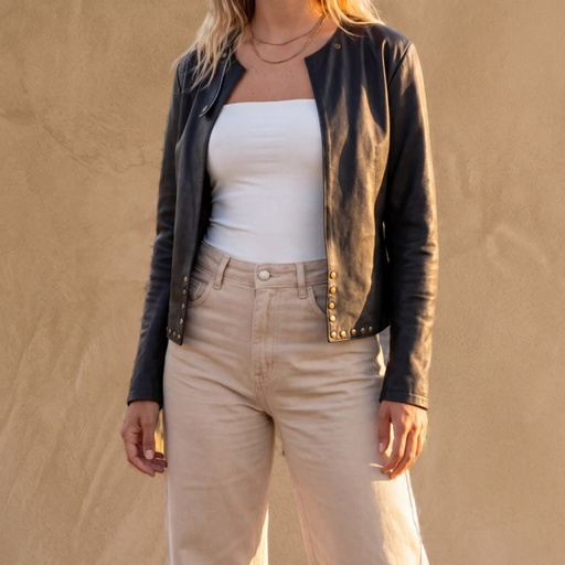 [CUE-5240NEG] CAMPERA MELINA NEGRO