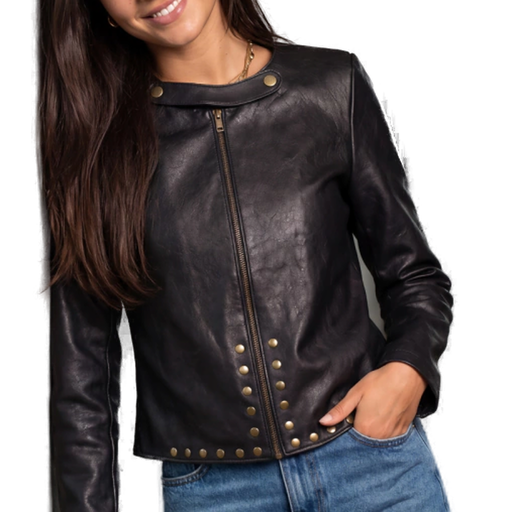 [CUE-5240NEGCIE] CAMPERA MELINA NEGRO CON CIERRE