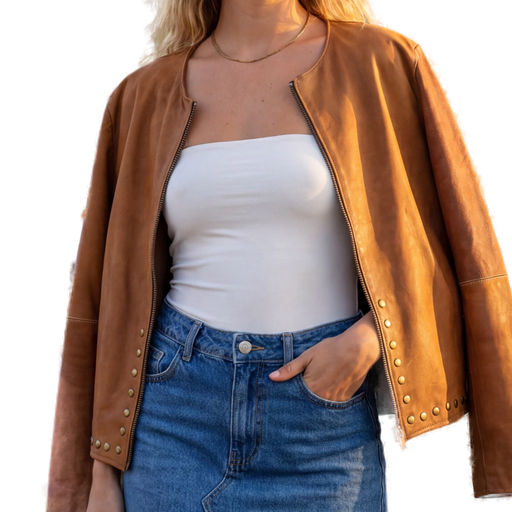 [CUE-5240SUECIE] CAMPERA MELINA SUELA CON CIERRE